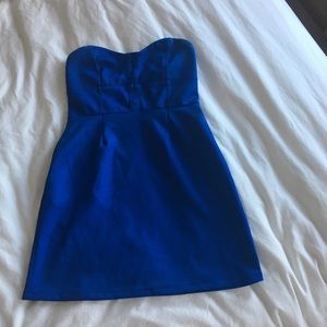 Silence + Noise Strapless Blue Dress